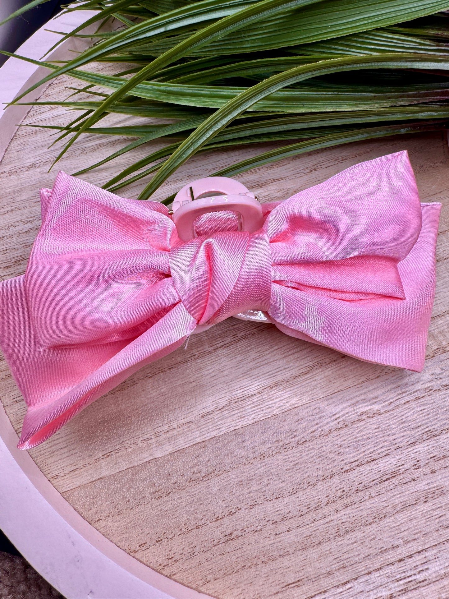 Pink Bow Claw Clip