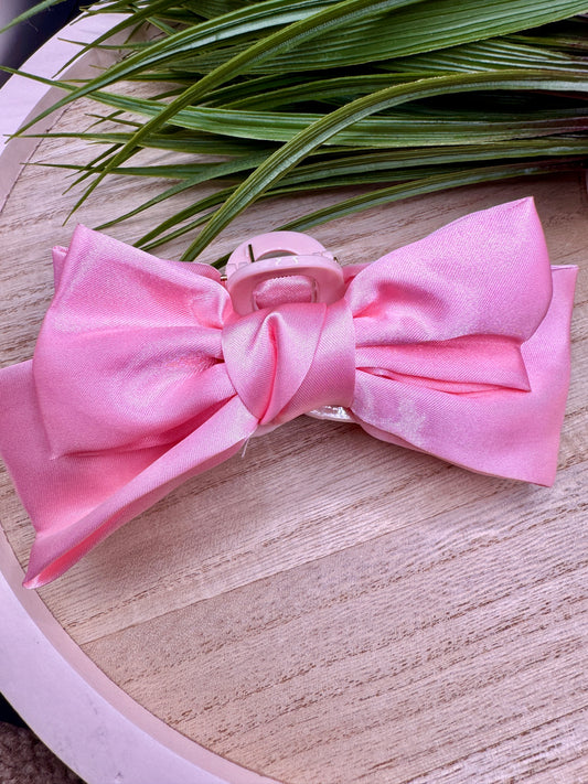 Pink Bow Claw Clip